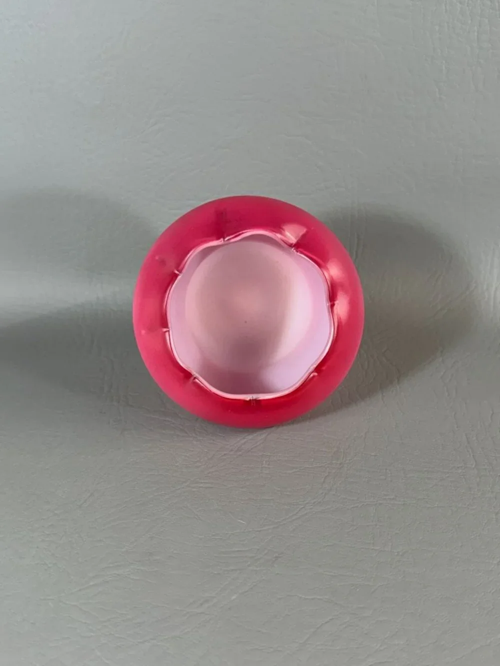 Rare Unpainted Fenton Burmese Glass Bell Satin Finish Pink Vintage Collectible